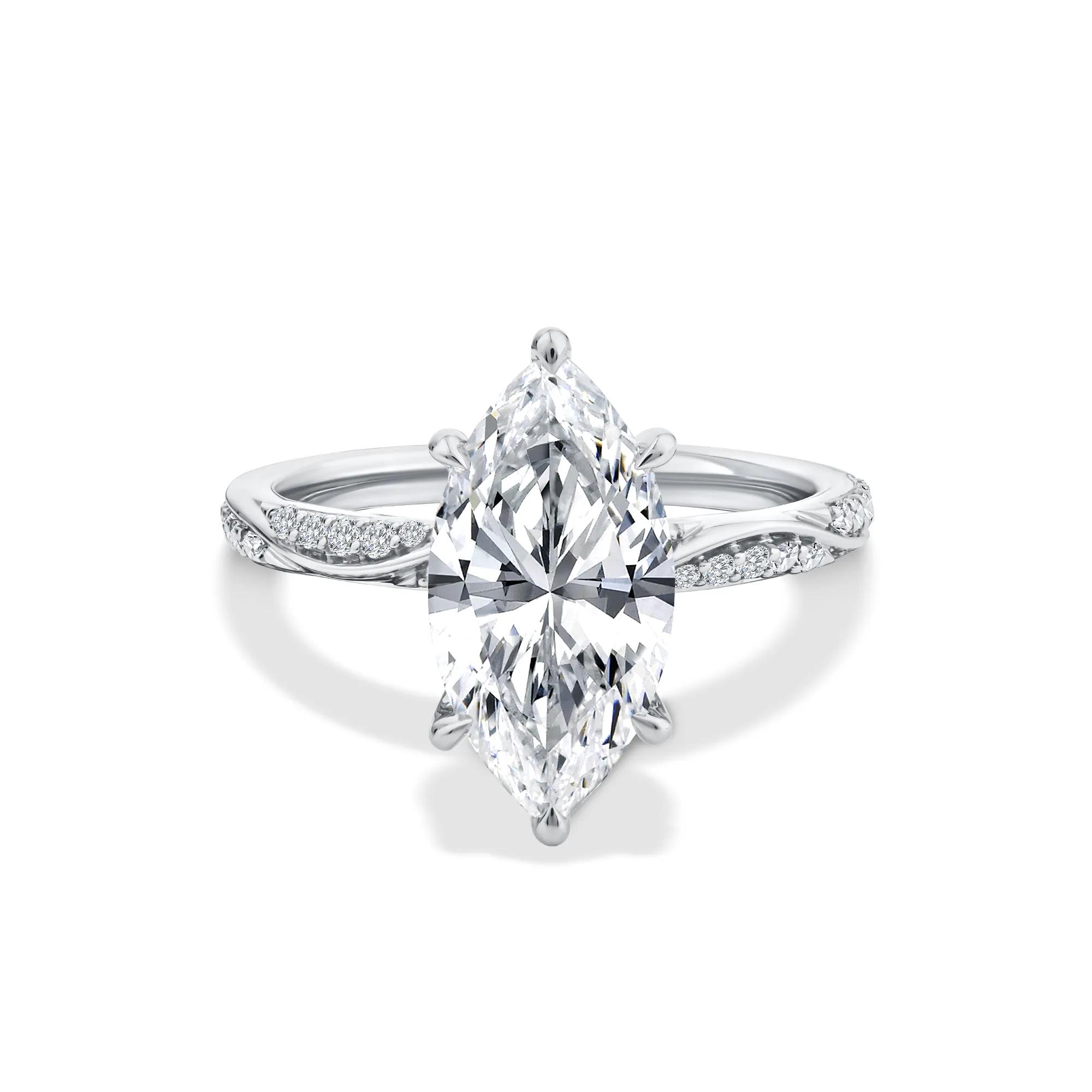 Lab Grown Diamond Marquise Engagement Ring in Platinum