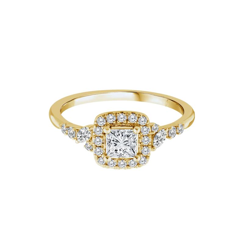 Princess-Cut Diamond Engagement Ring in 14K Yellow Gold &#40;3/4 ct. tw.&#41; – Image 1 of 3
