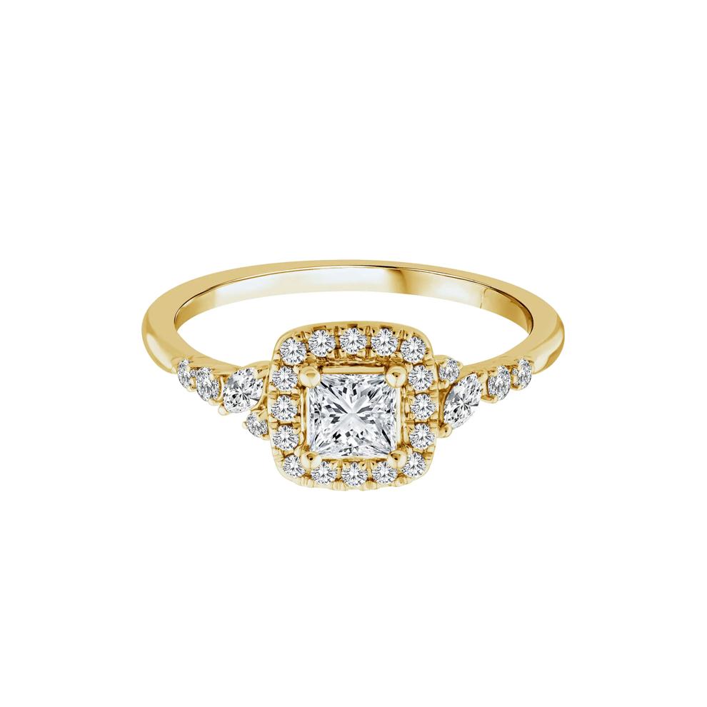 Princess-Cut Diamond Engagement Ring in 14K Yellow Gold (3/4 ct. tw.) – Image 1 of 3