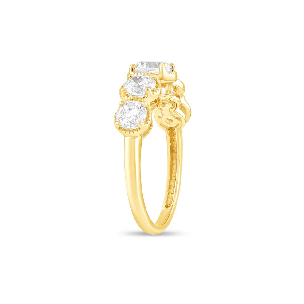 Lab Grown Diamond Round Five-Stone Band in 10K Yellow Gold (2 ct. tw.) – Image 3 of 4