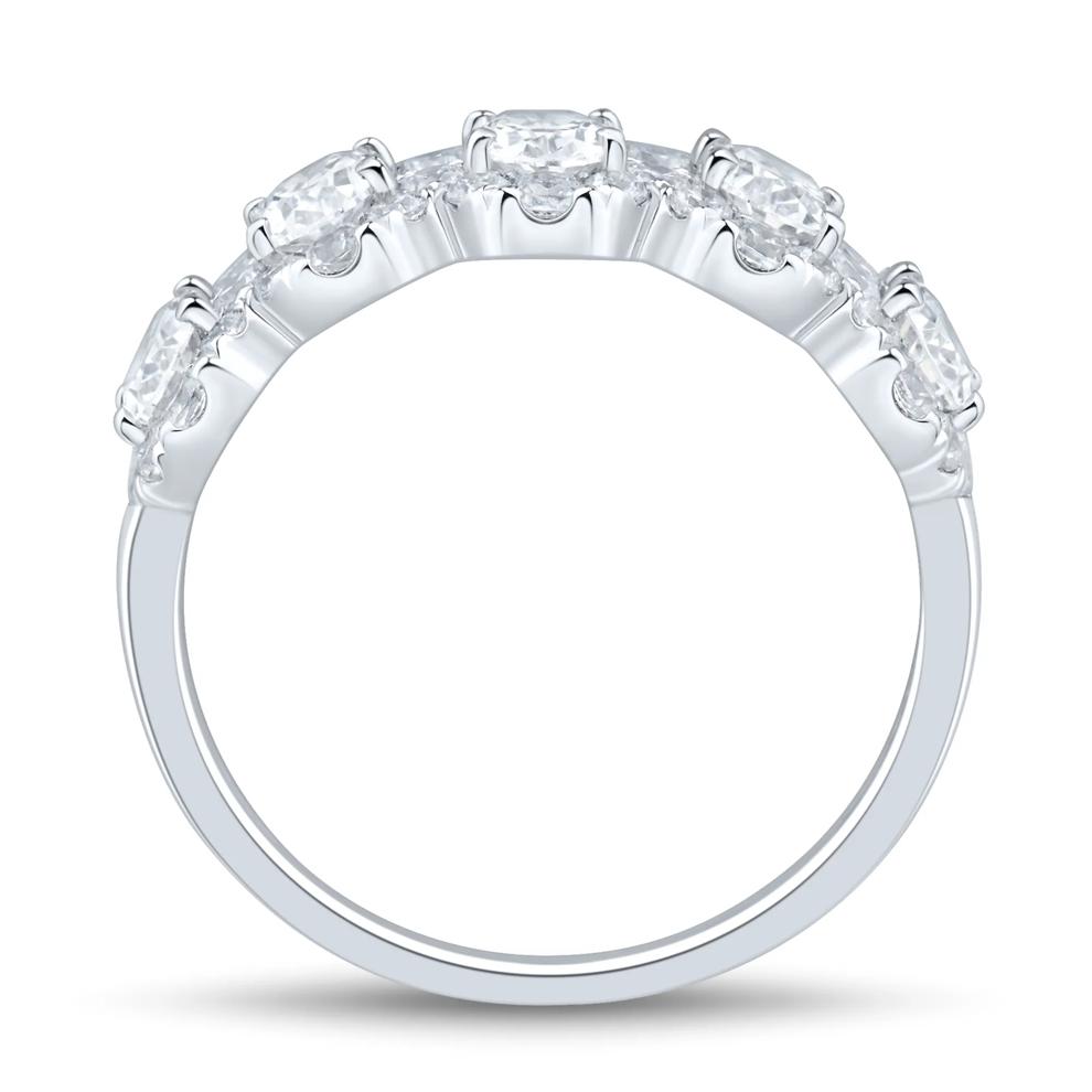 Lab Grown Diamond Five-Stone Oval Anniversary Band in 10K White Gold (2 ct. tw.) – Image 3 of 3