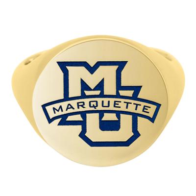 Marquette Banner Signet Ring in 14K Yellow Gold