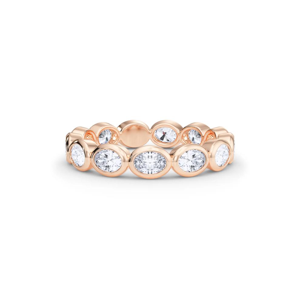 Diamond Oval Bezel-Set True Eternity Band in 14K Rose Gold – Image 1 of 5