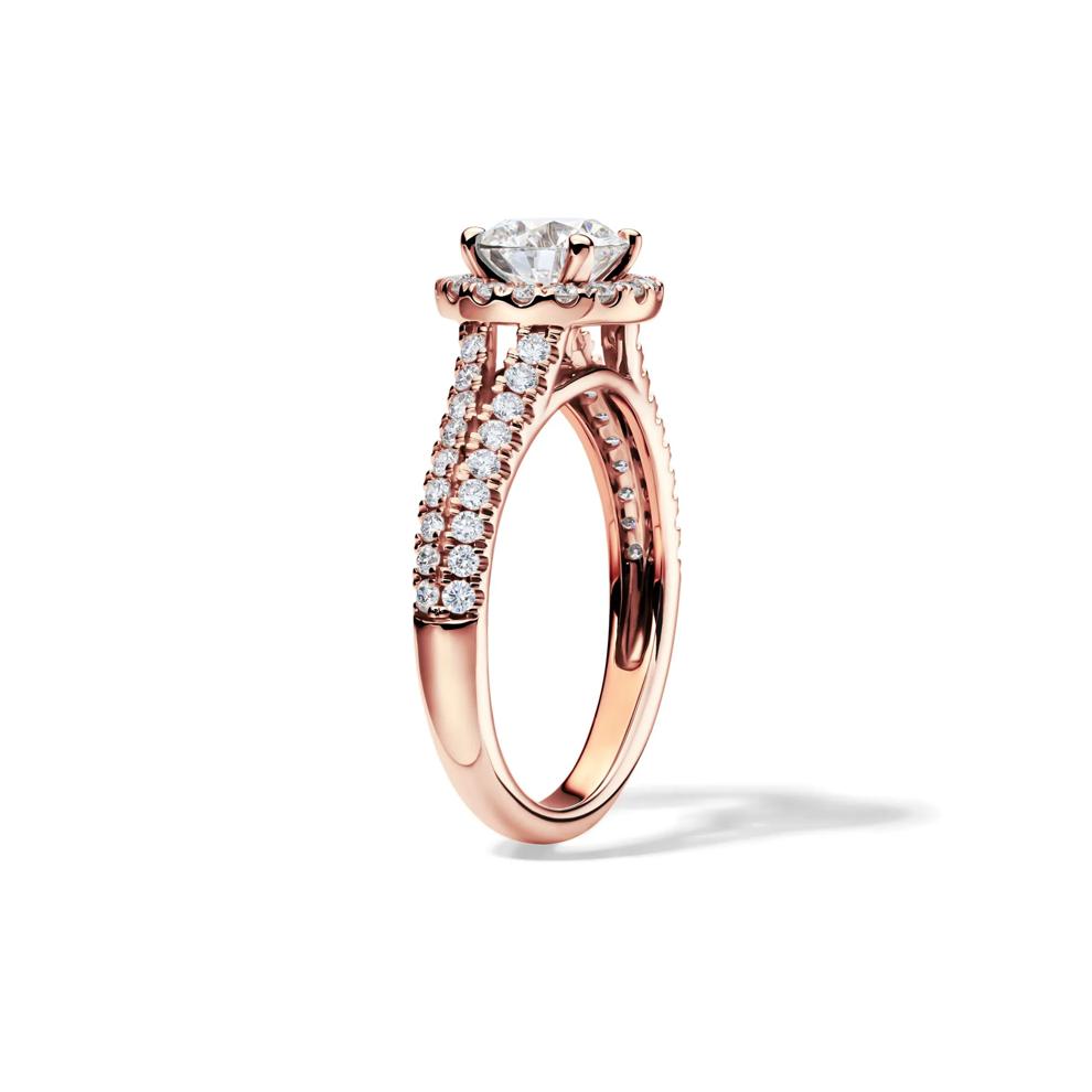 Lab Grown Diamond Halo Engagement Ring in 14K Rose Gold (1 1/2 ct. tw.) – Image 3 of 4