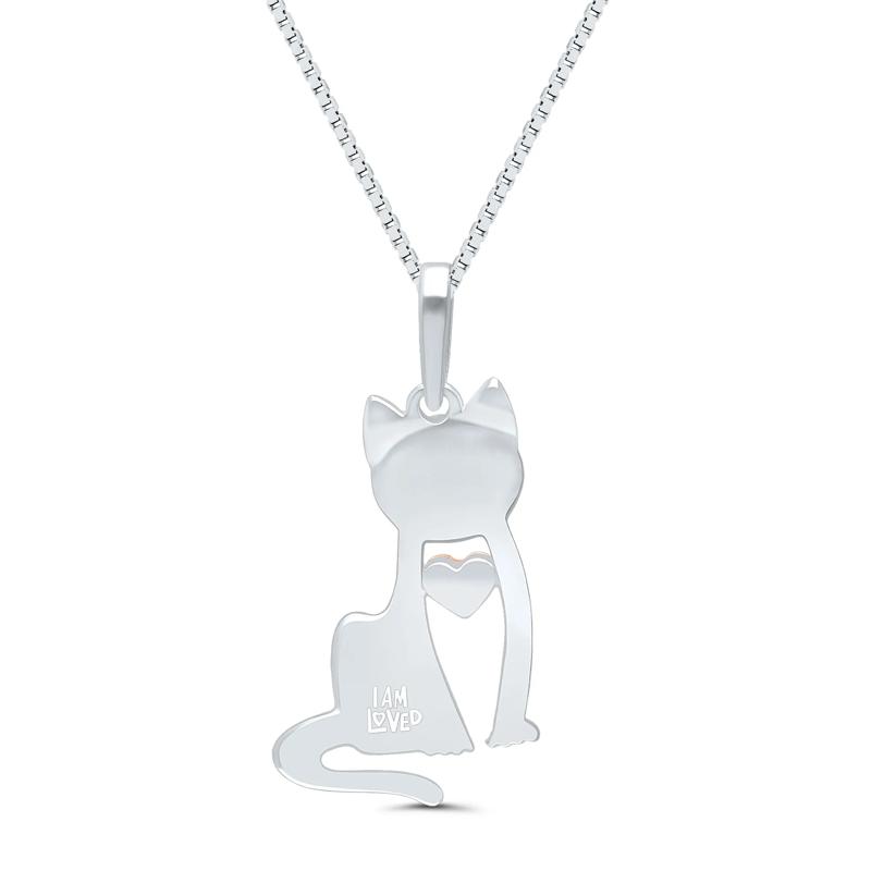 Diamond Cat Pendant in Sterling Silver – Image 3 of 4