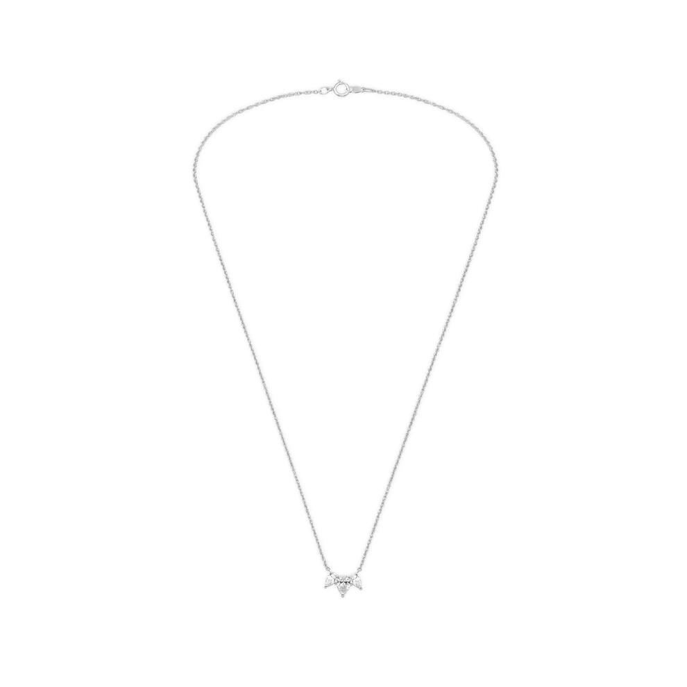Lab Grown Diamond Three-Stone Pendant Necklace in 14K White Gold (1 ct. tw.) – Image 2 of 4