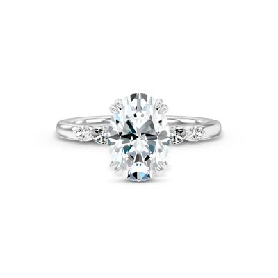 Lab Grown Diamond Oval Engagement Ring in 14K White Gold (3 1/7 ct. tw.)