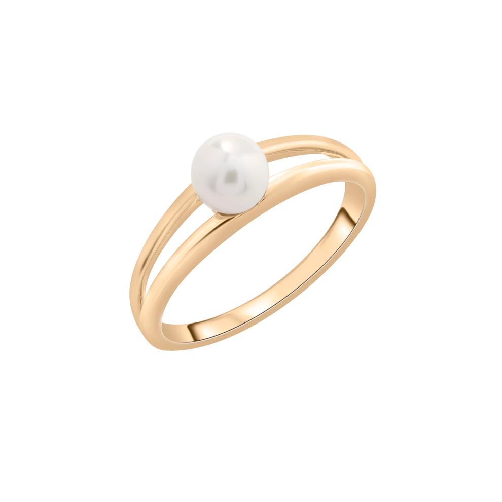 Freshwater Cultured Pearl Mini Split Shank Ring in 10K Yellow Gold – Image 5 of 5