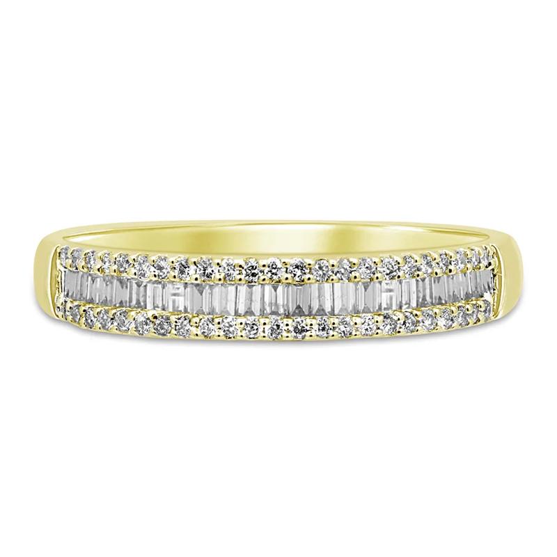 Baguette &amp; Pave Diamond Wedding Band &#40;1/4 ct. tw.&#41; – Image 1 of 3