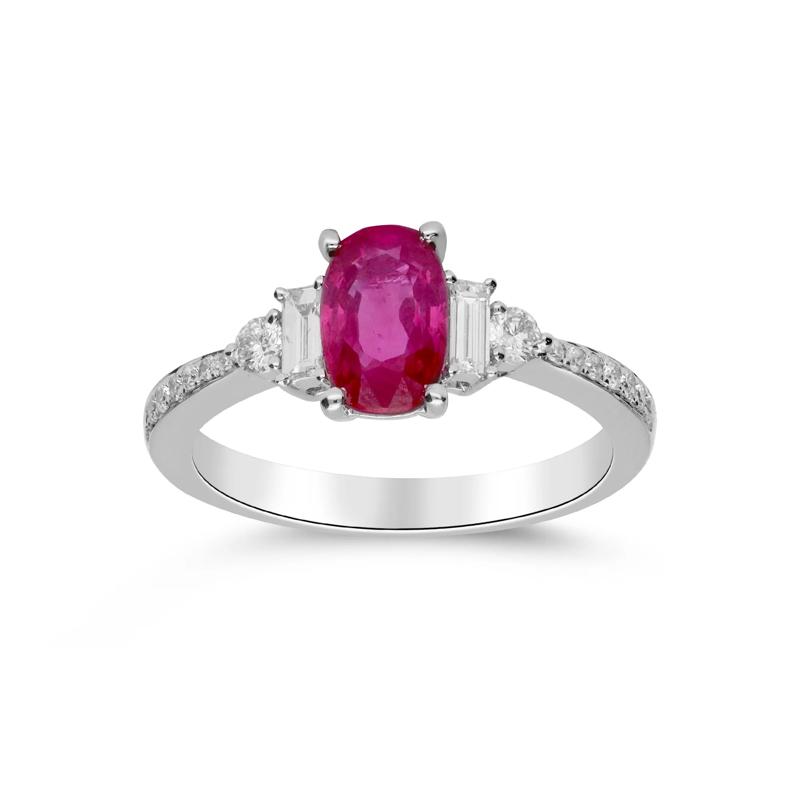 Ruby &amp; Diamond Ring in 18K White Gold &#40;3/8 ct. tw.&#41; – Image 3 of 5
