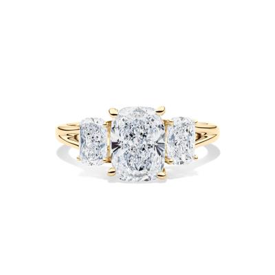 Lab Grown Diamond Three-Stone Engagement Ring in 14K Yellow Gold (3 ct. tw.)