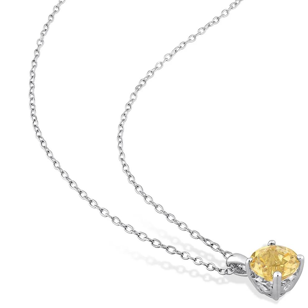 Citrine Solitaire Pendant in Sterling Silver  – Image 2 of 4