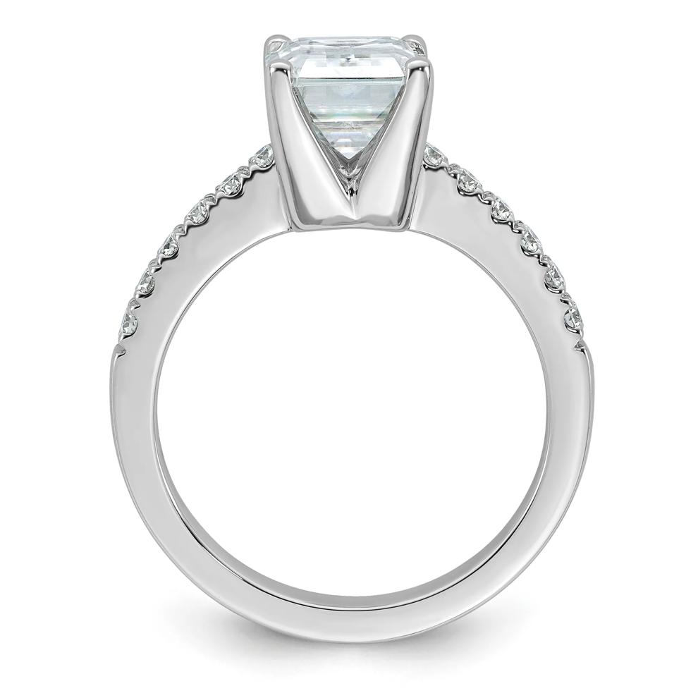 Lab-Created Moissanite Emerald-Cut Ring in 10K White Gold (2 1/2 ct. dew) – Image 2 of 3