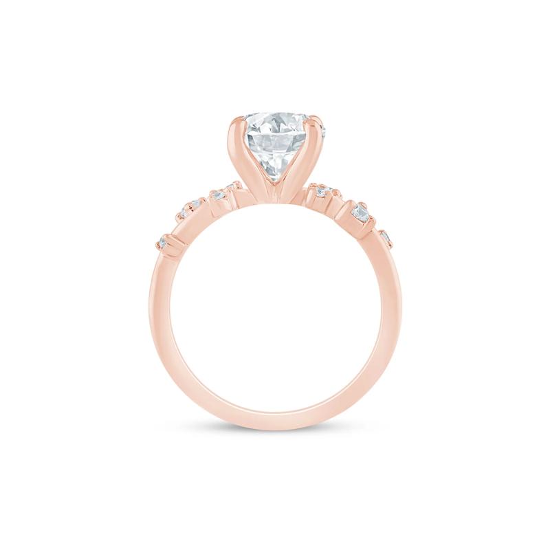 Lab Grown Diamond Oval Engagement Ring in 14K Rose and Yellow Gold &#40;3 ct. tw.&#41; – Image 2 of 3