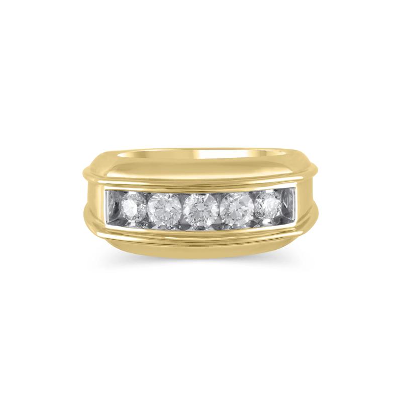 Men&#39;s Diamond Five-Stone Ring in 14K Yellow Gold &#40;1 ct. tw.&#41; – Image 1 of 3
