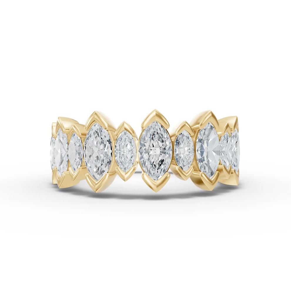 Lab Grown Diamond Marquise Band in 10K Yellow Gold (2 ct. tw.) – Image 1 of 4