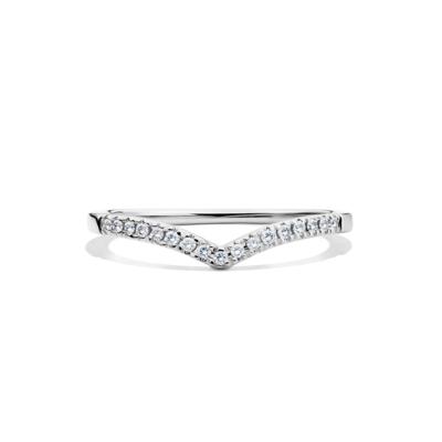 Chevron Wedding Band with Pavé Diamonds (1/10 ct. tw.)