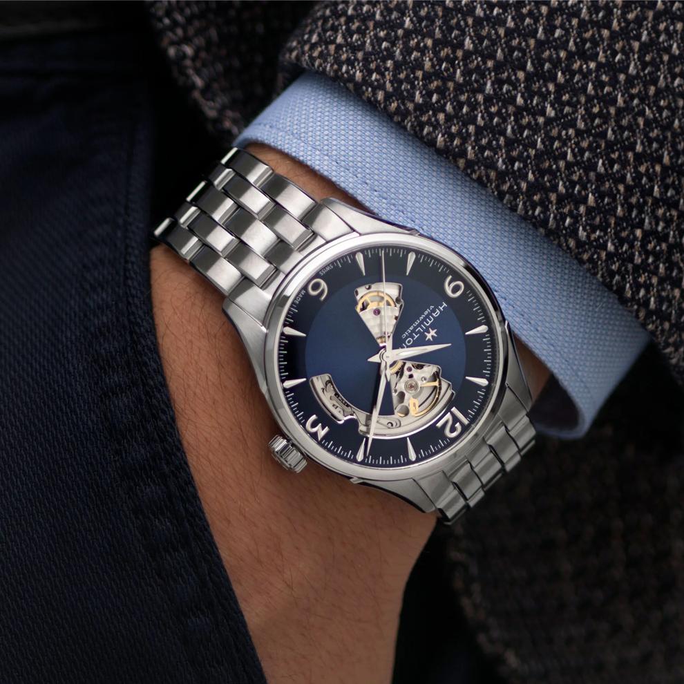 Jazzmaster Open Heart Auto Watch with Stainless Steel Bracelet – Image 3 of 3