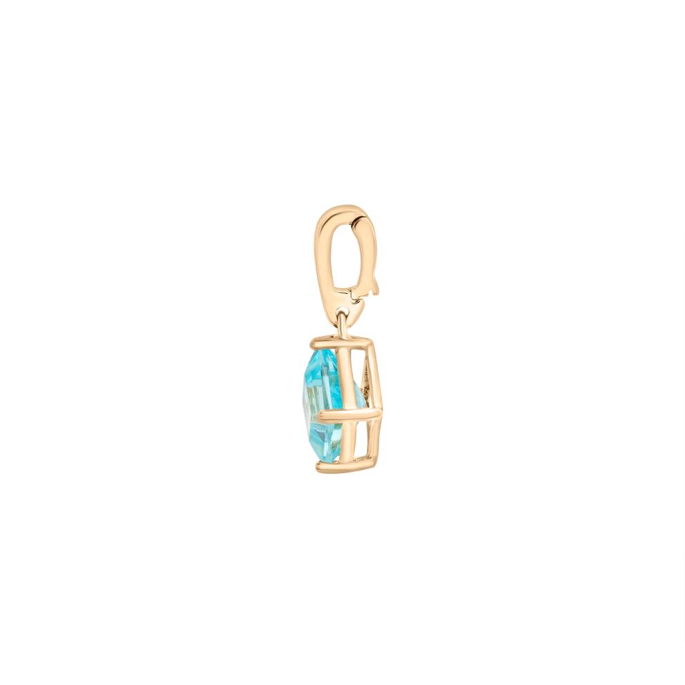 Blue Topaz Square Diamond Shape Clip-On Pendant in Vermeil – Image 2 of 5