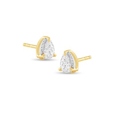 Lab Grown Diamond Pear-Shaped Stud Earrings in 10K Yellow Gold (3/8 ct. tw.)