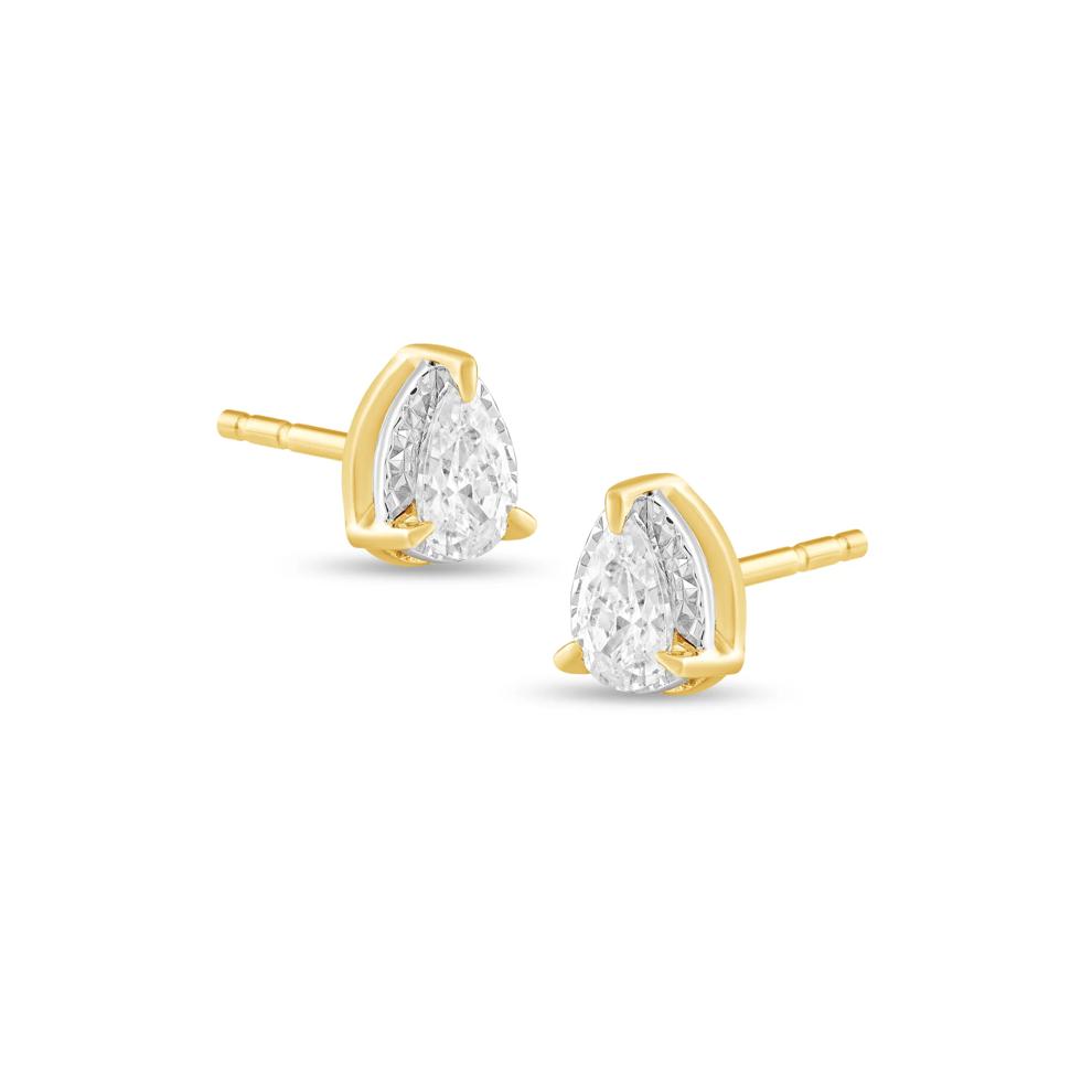 Lab Grown Diamond Pear-Shaped Stud Earrings in 10K Yellow Gold (3/8 ct. tw.) – Image 1 of 3