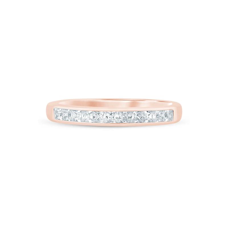 Princess-Cut Diamond Channel-Set Band in 14K Rose Gold &#40;1/2 ct. tw.&#41; – Image 1 of 3