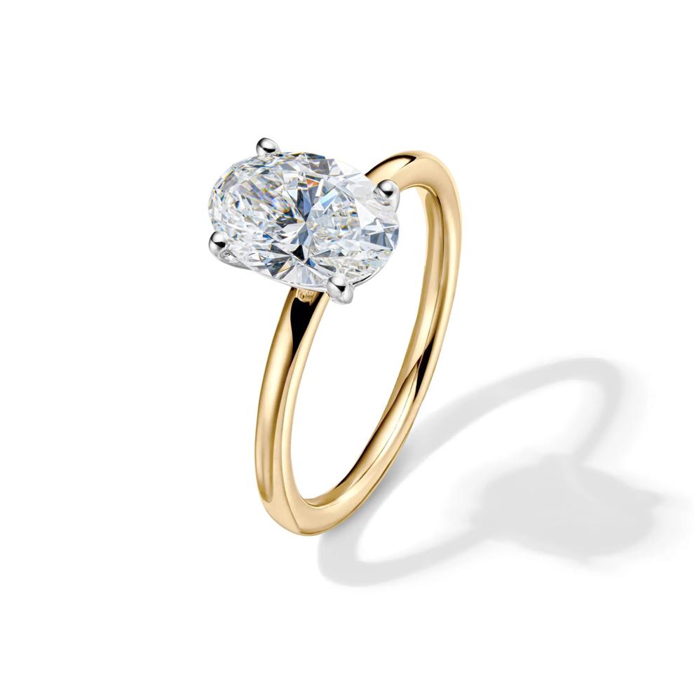 Lab Grown Diamond Oval Solitaire Engagement Ring in 14k Yellow Gold (2 ct.) – Image 4 of 4