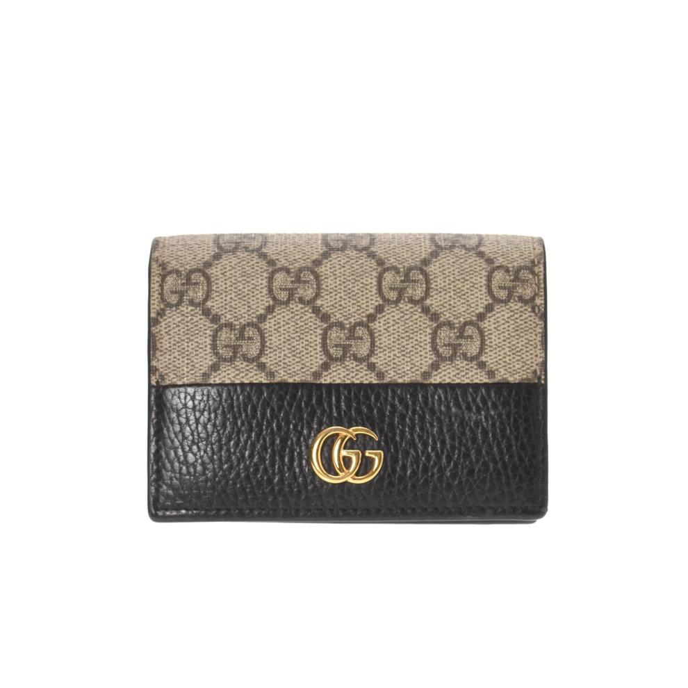 Pre-Owned Gucci Bi-color GG Marmont Card Case Wallet – Image 1 of 7