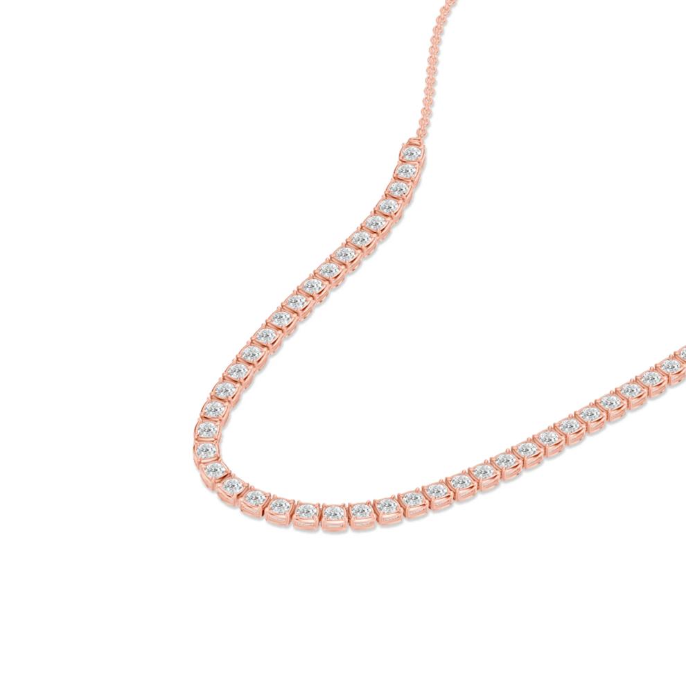 Lab Grown Diamond Tennis Necklace in 10K Rose Gold (3 ct. tw.) – Image 4 of 4