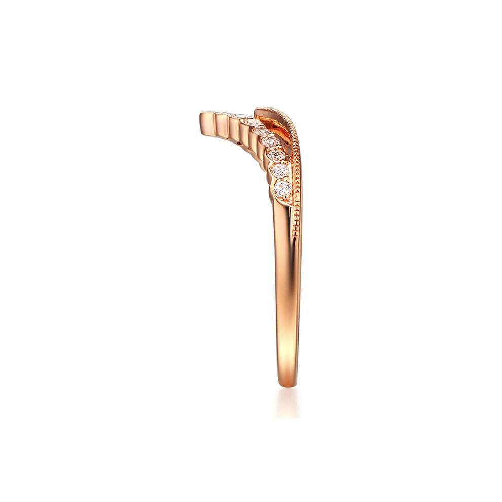 1/5 ct. tw. Diamond Contour Band in 14K Rose Gold – Image 3 of 3