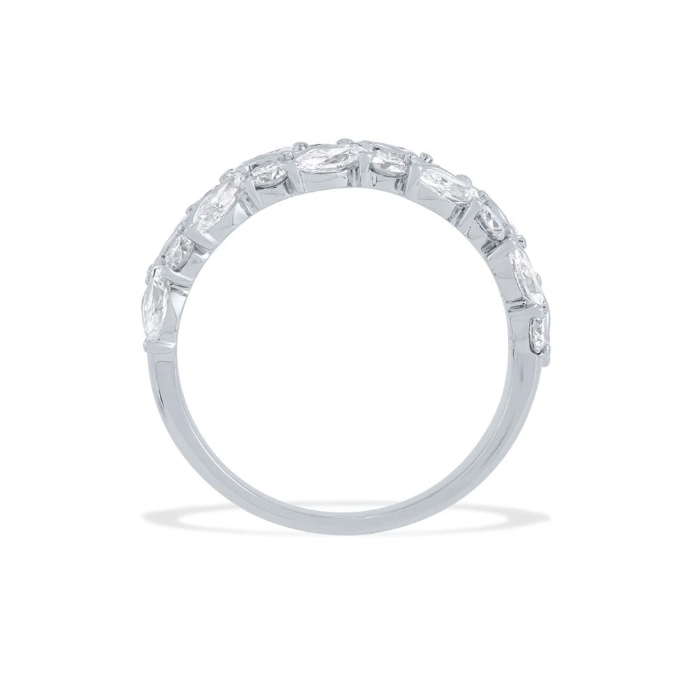 Lab Grown Diamond Marquise &amp; Round Band in 10K White Gold (1 1/2 ct. tw.) – Image 3 of 4