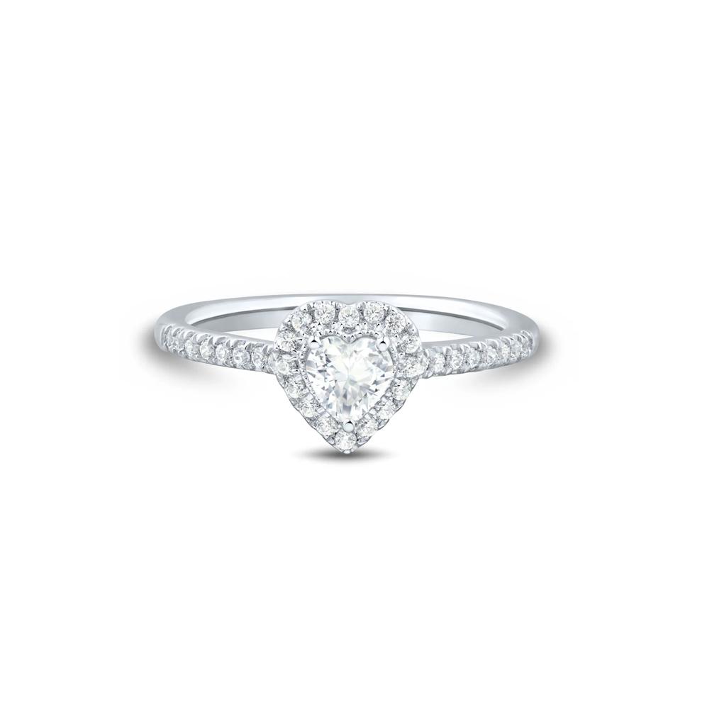 Lab Grown Diamond Heart-Shaped Center Promise Ring in 10K White Gold (1/2 ct. tw.) – Image 1 of 3