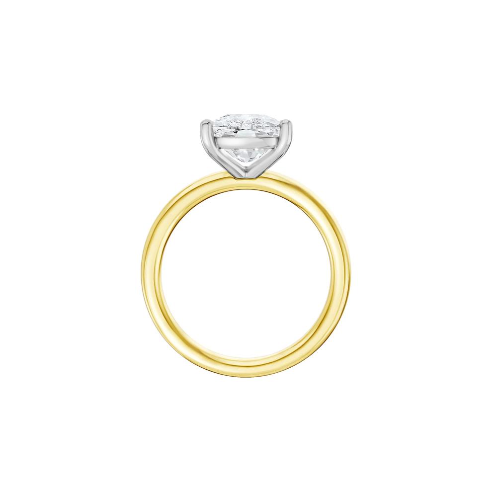 Lab Grown Diamond Elongated Cushion-Cut Engagement Ring in 14K Yellow and White Gold (4 ct. tw.) – Image 2 of 4