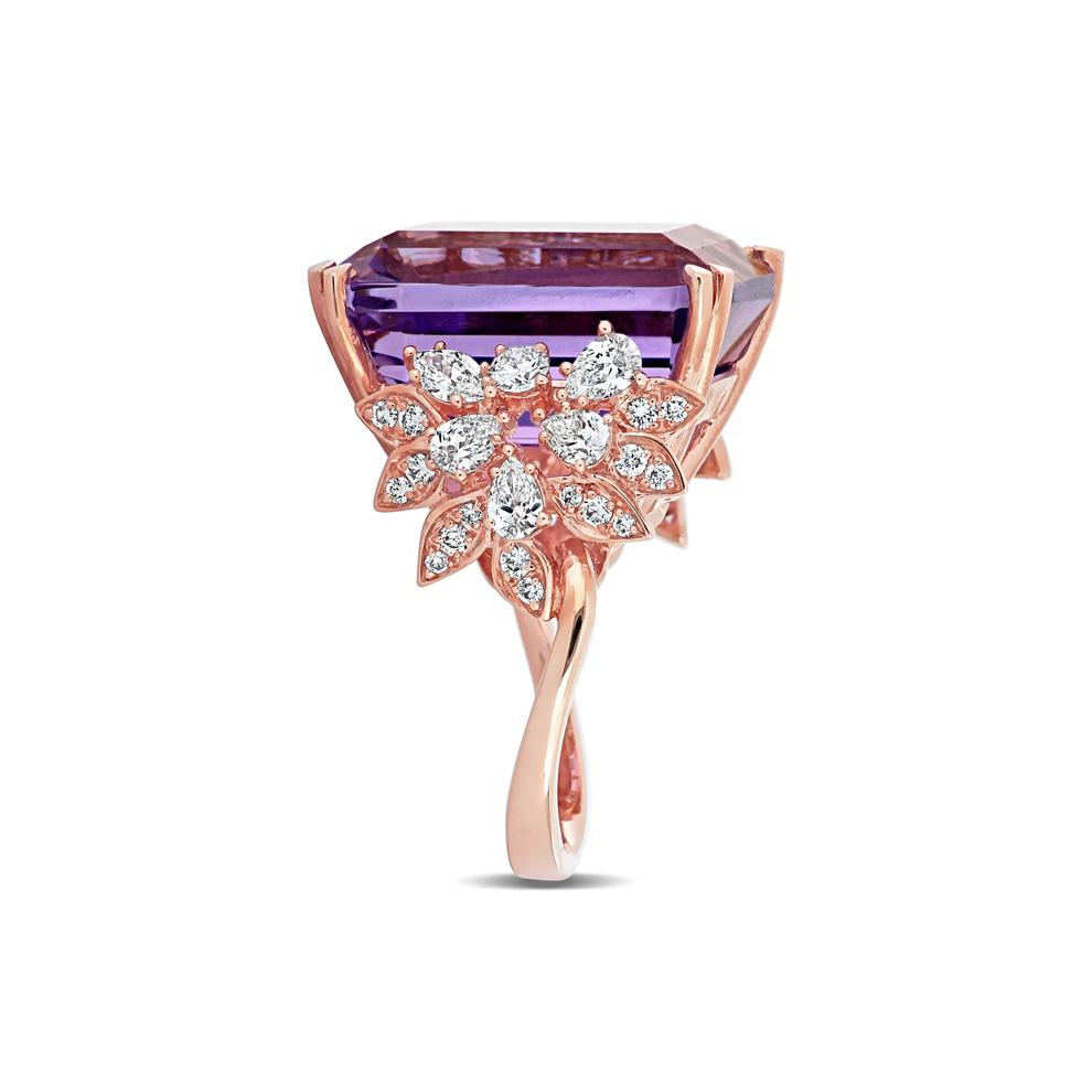 Amethyst and Diamond Ring in 14K Rose Gold (1 3/4 ct. tw.) – Image 3 of 7