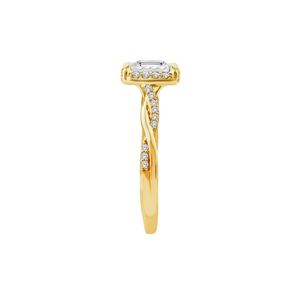 Lab Grown Diamond Emerald-Cut Twist Shank Promise Ring in 10K Yellow Gold (1/2 ct. tw.) – Image 3 of 3