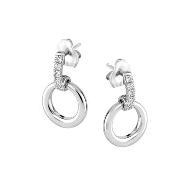 Diamond Mini Door Knocker Drop Earrings in Sterling Silver (1/10 ct. tw.)