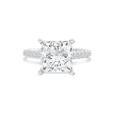 Noreen Lab Grown Diamond Princess-Cut Center Engagement Ring in Platinum (4 1/2 ct. tw.)