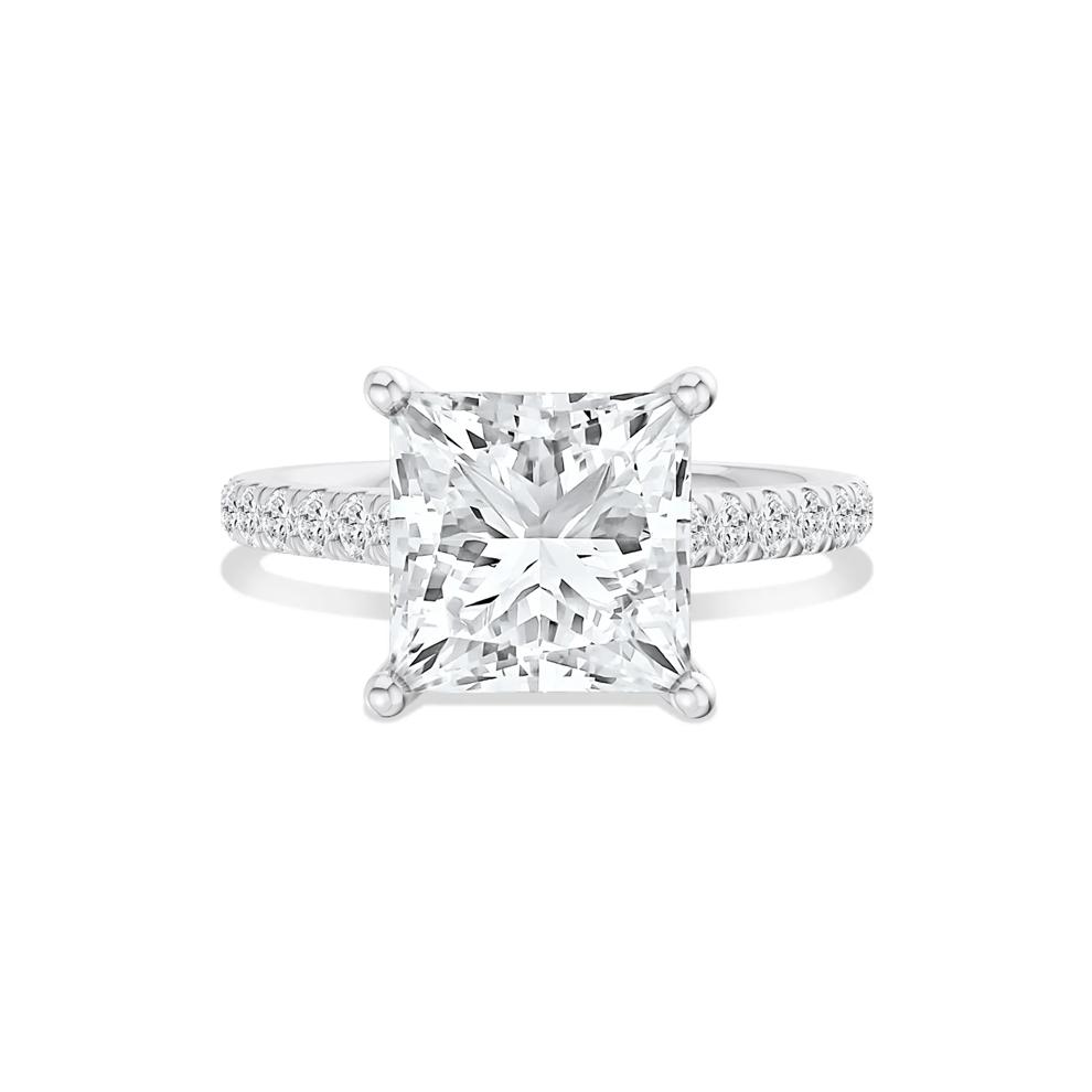 Noreen Lab Grown Diamond Princess-Cut Center Engagement Ring in Platinum (4 1/2 ct. tw.) – Image 1 of 4