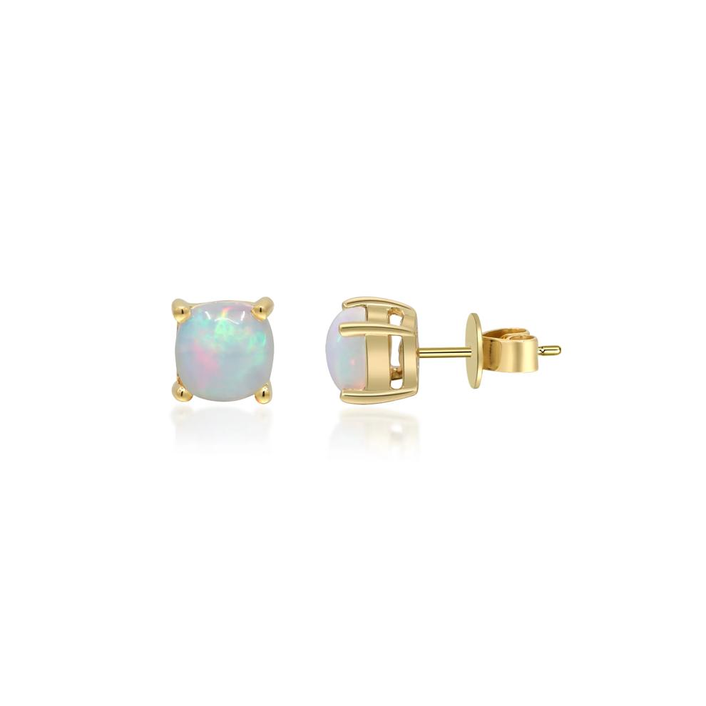 Opal Stud Earrings in 10K Yellow Gold – Image 3 of 4