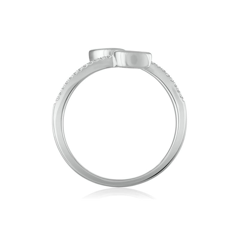 Diamond and Blue Sapphire Wrap Ring in 10K White Gold &#40;1/10 ct. tw.&#41; – Image 2 of 3