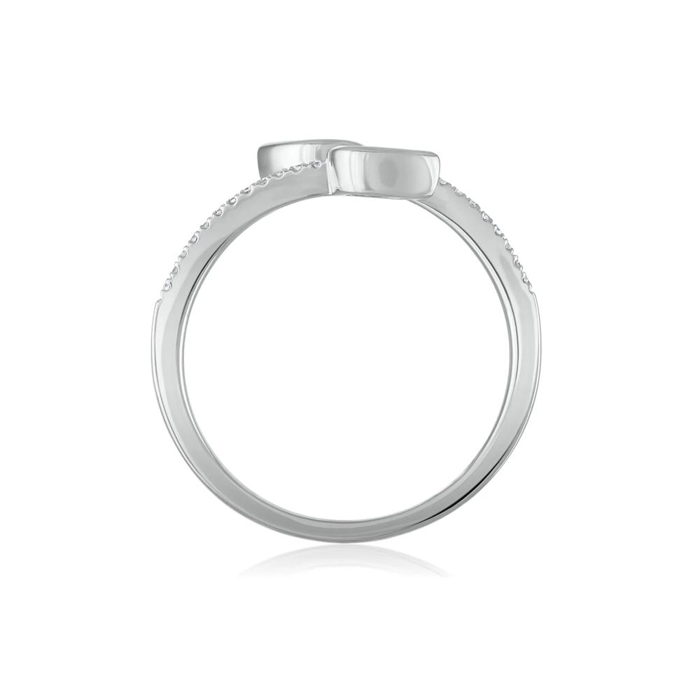 Diamond and Blue Sapphire Wrap Ring in 10K White Gold (1/10 ct. tw.) – Image 2 of 3