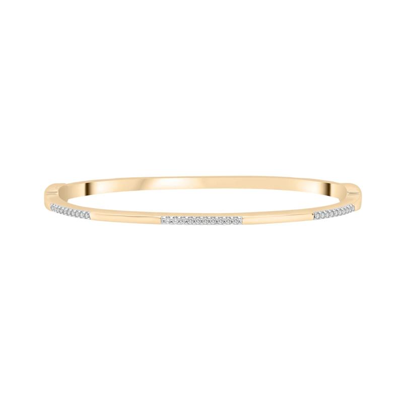 Alternating Diamond Bar Bangle Bracelet in Vermeil, 6.5&quot; &#40;1/5 ct. tw.&#41; – Image 1 of 4