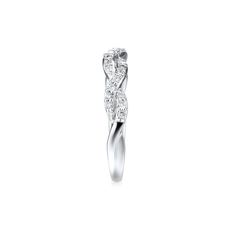 1/3 ct. tw. Diamond Twist Band in 10K White Gold – Image 3 of 3