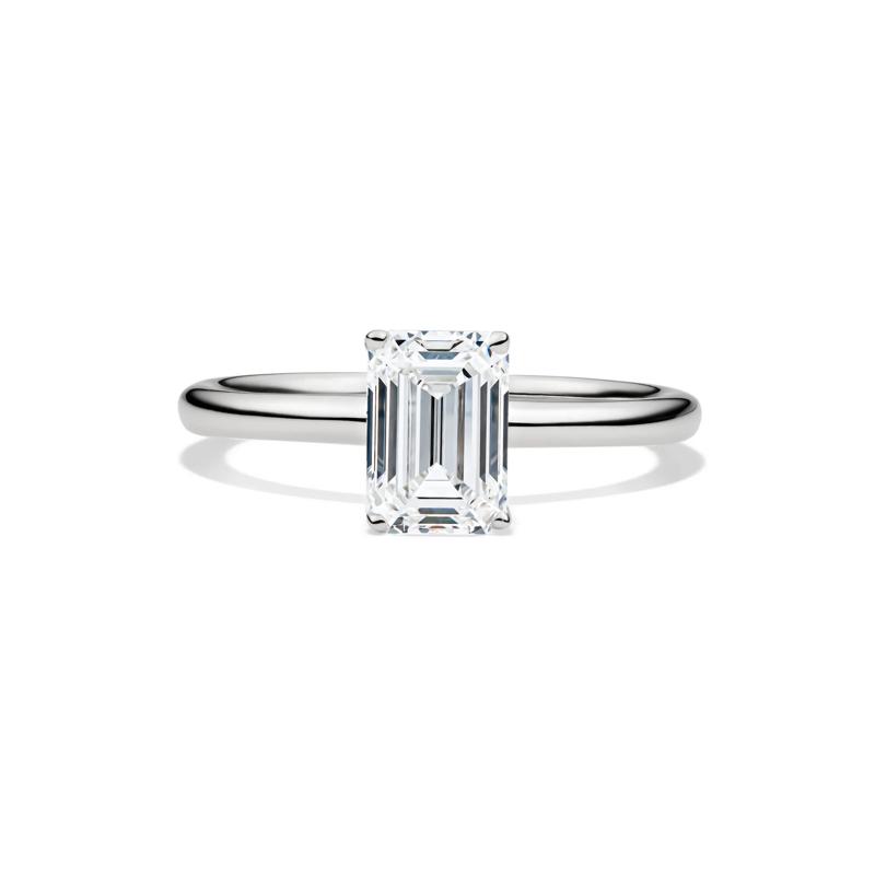 Lab Grown Diamond Emerald-Cut Solitaire Ring in Platinum &#40;1 1/2 ct.&#41; – Image 1 of 4