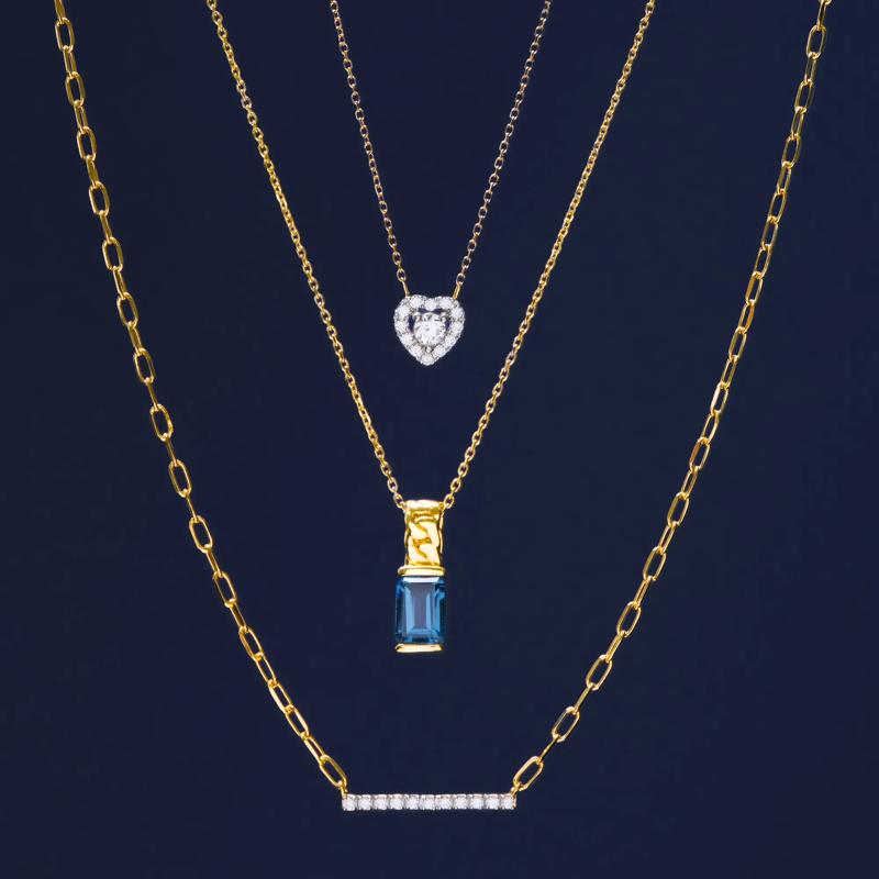 London Blue Topaz Curb Link Pendant in Vermeil – Image 6 of 6