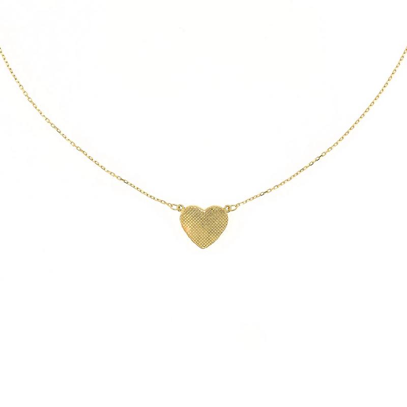 Diamond-Cut Heart Necklace in 14K White and Yellow Gold – Image 3 of 4