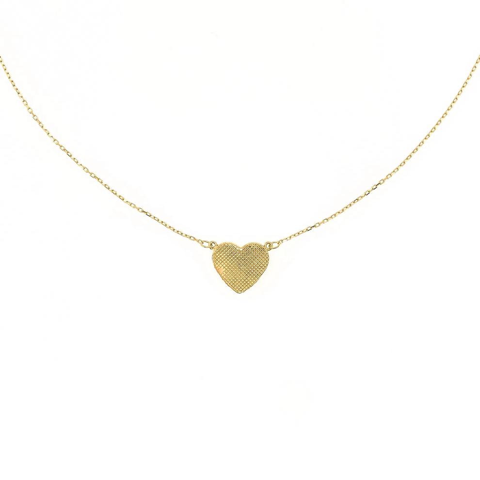 Diamond-Cut Heart Necklace in 14K White and Yellow Gold – Image 3 of 4