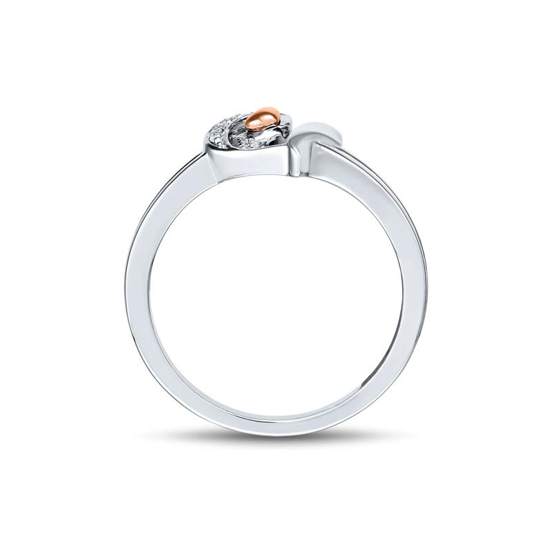 Diamond Heart Shaped Ring in Sterling Silver – Image 2 of 3