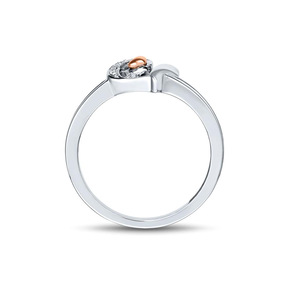 Diamond Heart Shaped Ring in Sterling Silver – Image 2 of 3