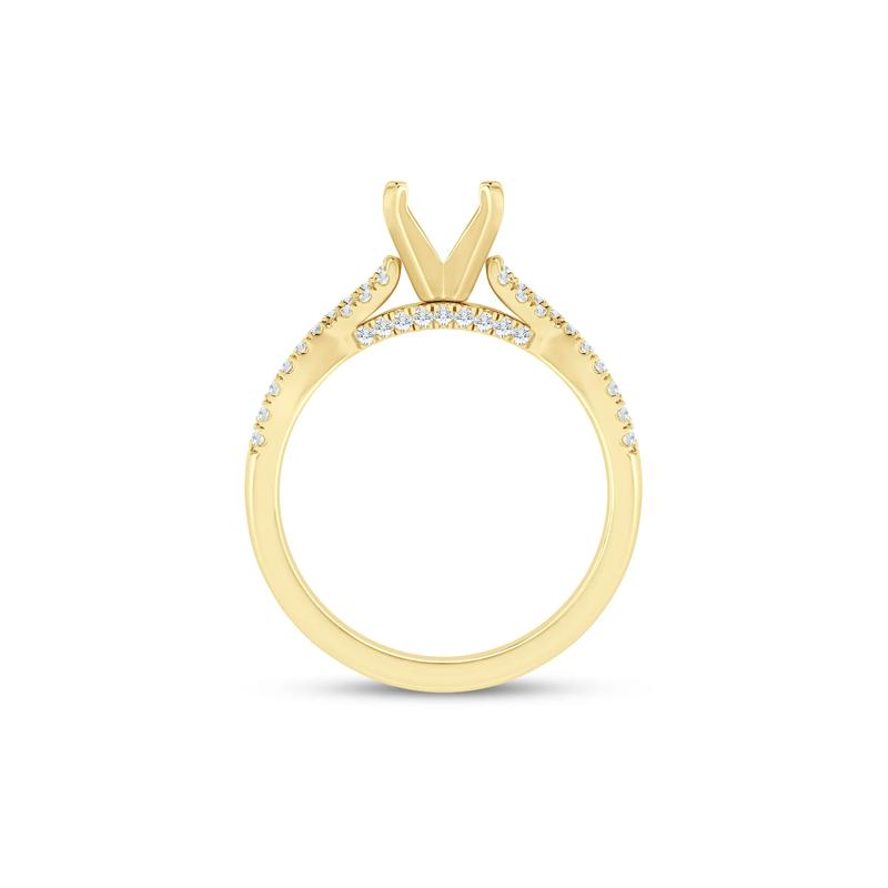 Lab Grown Diamond Twist Semi-Mount Ring in 14K Yellow Gold &#40;1/4 ct. tw.&#41; – Image 4 of 6